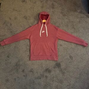 Nike Maroon Hoodie with White Drawstrings